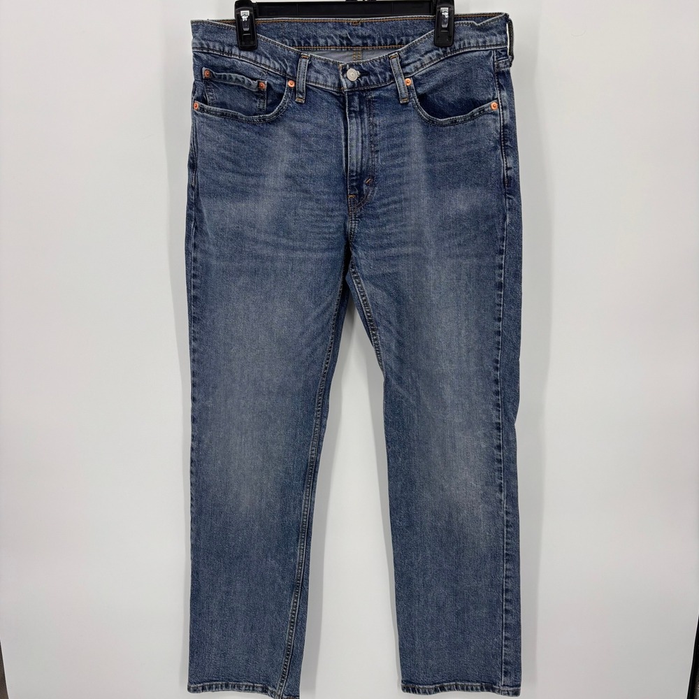Levi's 514 Straight Fit Jeans Mens 33x32 Blue Excellent Medium Wash WaterLess